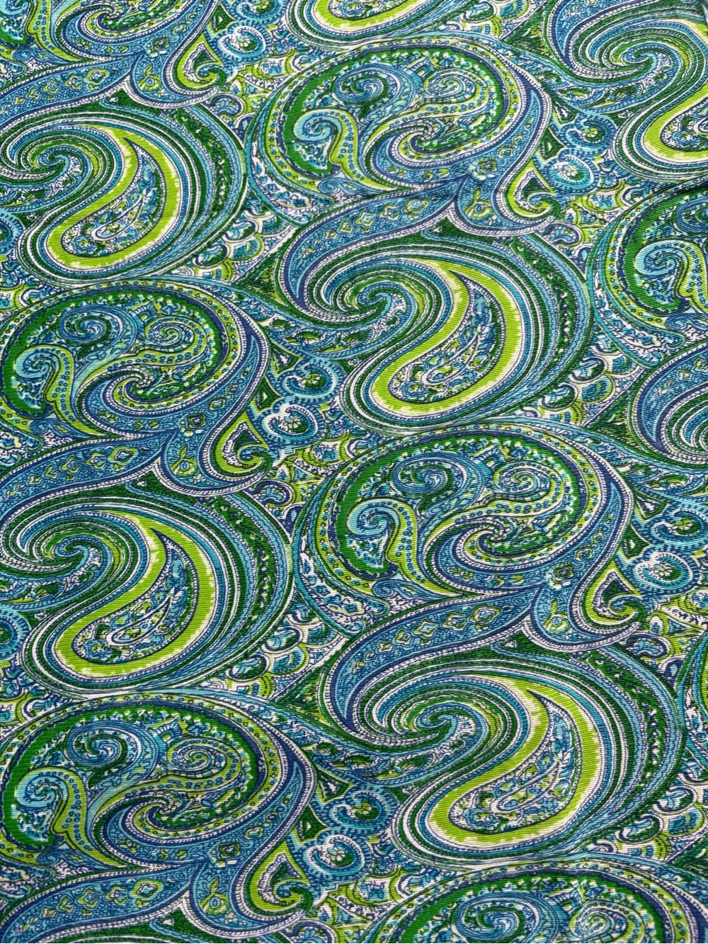 Vintage fabric 2.7 yards 60s 70s psychedelic paisley 2 way stretch polyester